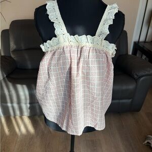 Elegant Pink and Cream Lace Women's Camisole